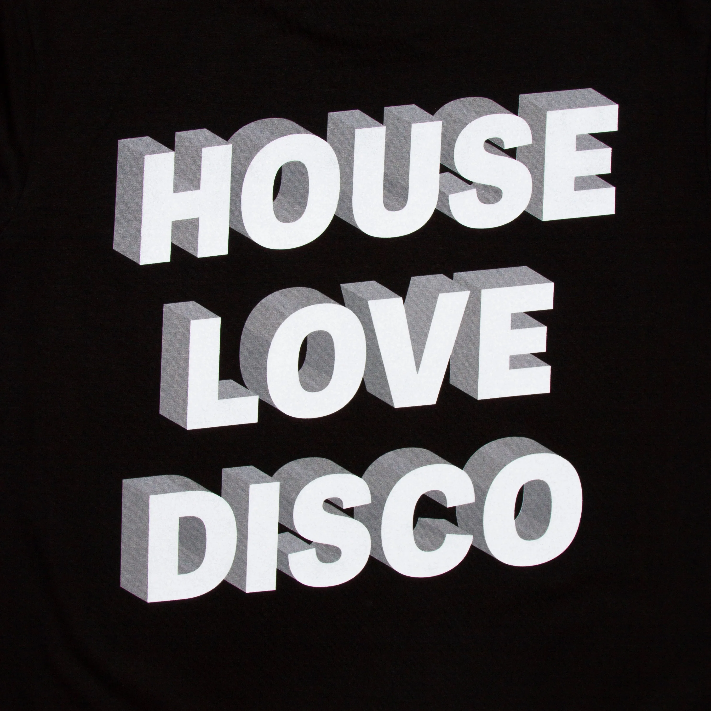 3D House Love Disco Back Print - Tshirt - Black