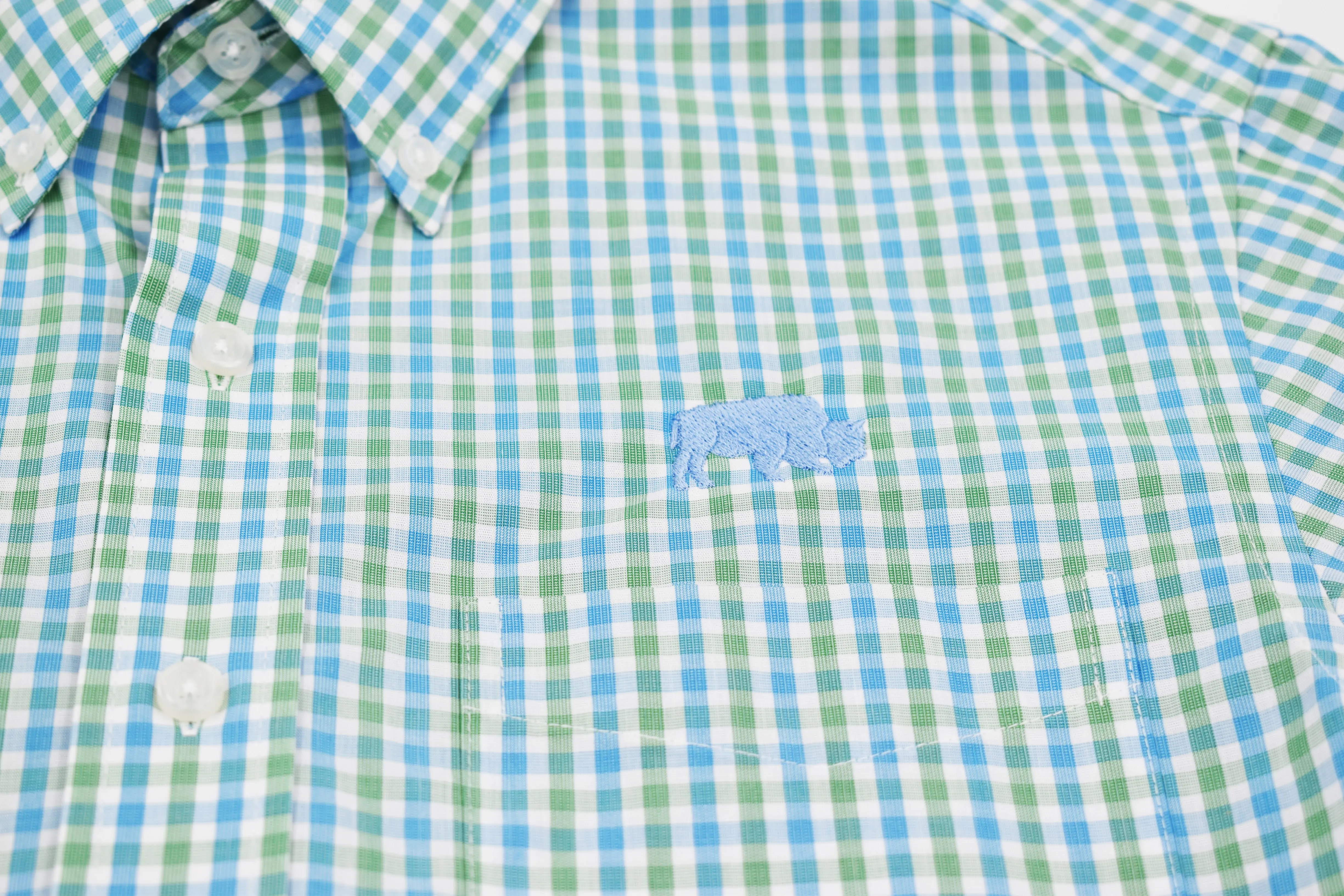 BFLO Blue and Green Button Down Dress Shirt