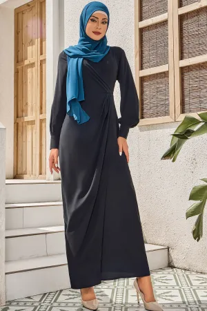 Black Wrap Maxi Dress