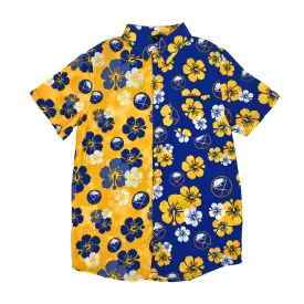 Buffalo Sabres Royal & Gold Split Floral Button Up Shirt