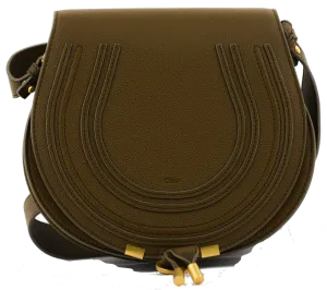 CHLOE MARCIE SADDLE BAG DARK KHAKI