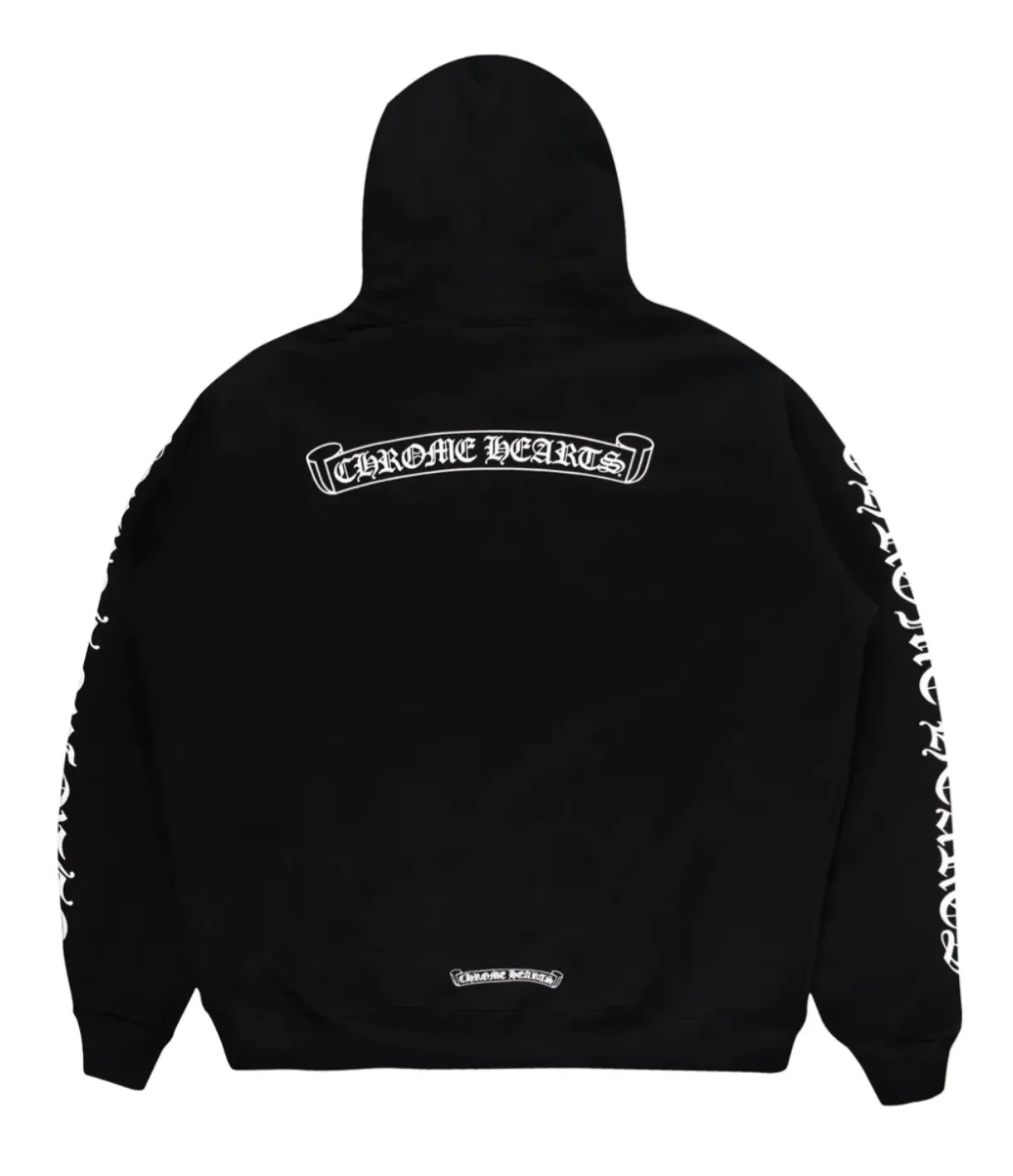 Chrome Hearts 'Scroll Logo' Black Zip Up Hoodie