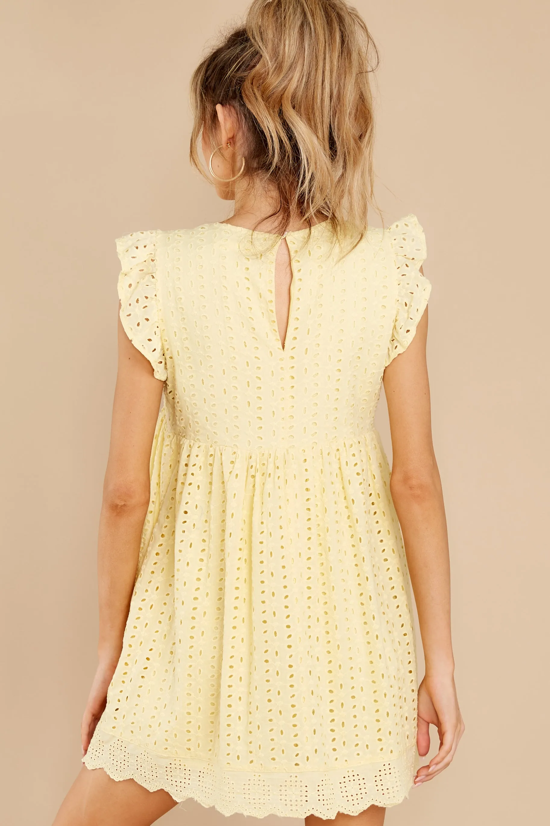 Keep A Secret Soft Yellow Romper Dress