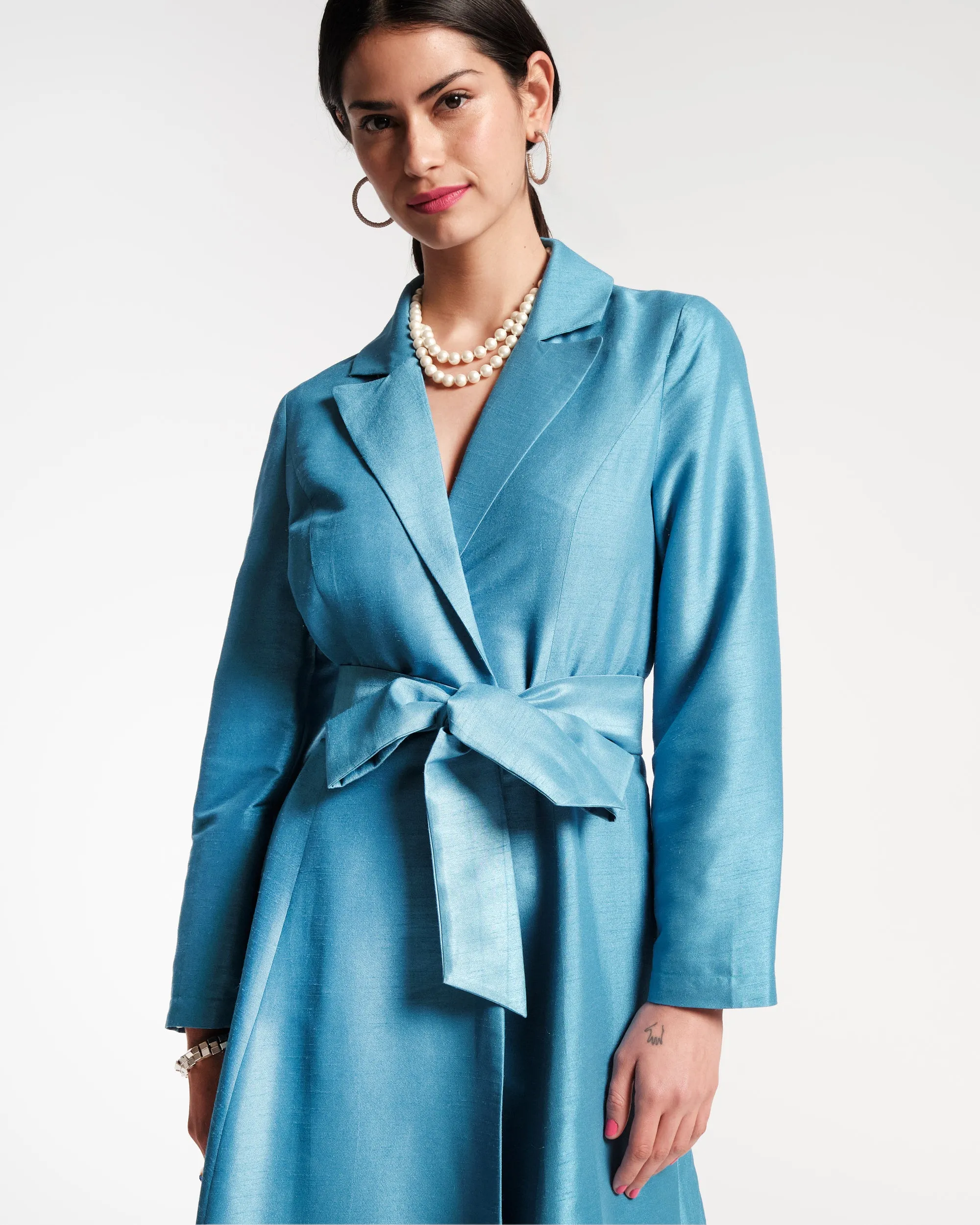 Lucille Dupioni Wrap Dress