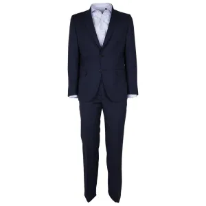 Made in Italy Blue Virgin Wool Mens Suit