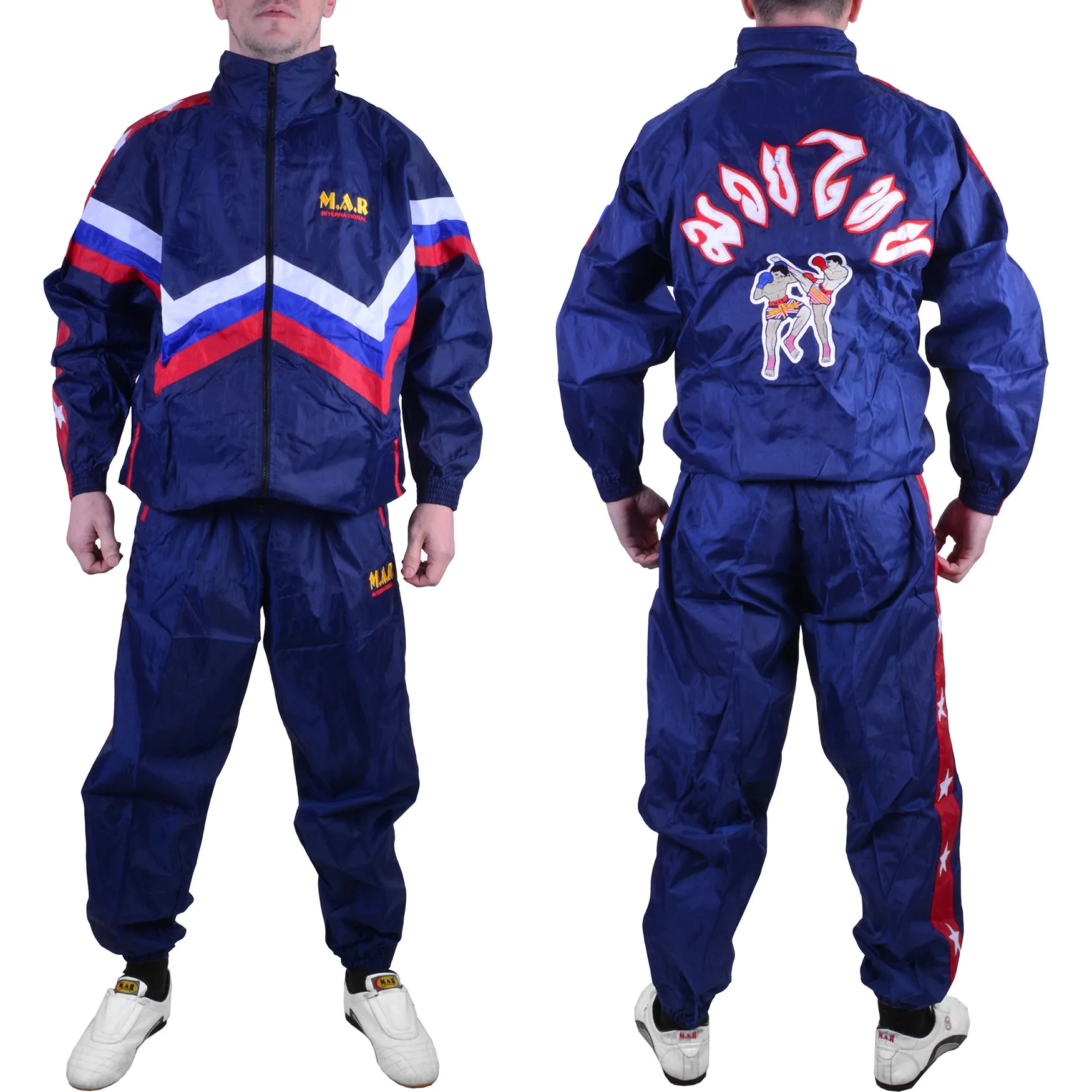 MAR-442 | Blue & Red Thai Boxing Tracksuit