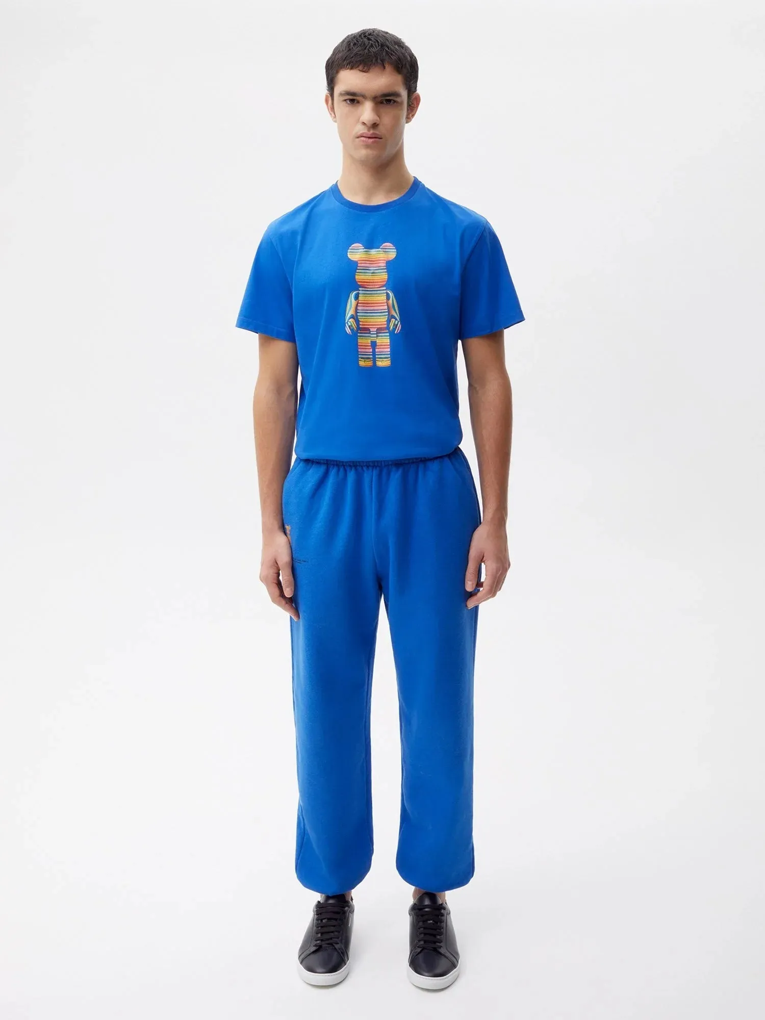 Pangaia x Haroshi BE@RBRICK™ Recycled Cotton Track Pants—cobalt blue