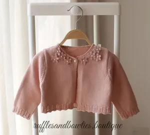 Spencer Dusty Rose Floral & Pearl Sweater