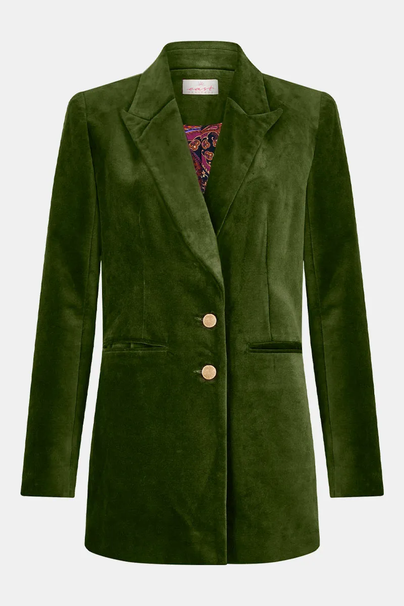 Velaris Green Velvet Blazer